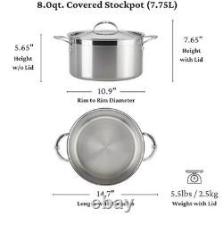 HESTAN PROFESSIONAL PRO-bond Gorgeous Stainless Steel Stockpot with Lid, 8-Quart