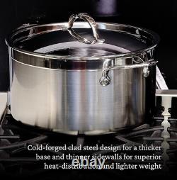 HESTAN PROFESSIONAL PRO-bond Gorgeous Stainless Steel Stockpot with Lid, 8-Quart