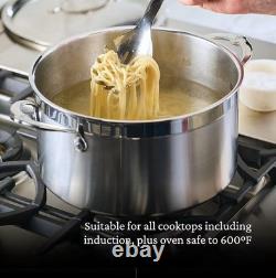 HESTAN PROFESSIONAL PRO-bond Gorgeous Stainless Steel Stockpot with Lid, 8-Quart