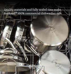 HESTAN PROFESSIONAL PRO-bond Gorgeous Stainless Steel Stockpot with Lid, 8-Quart