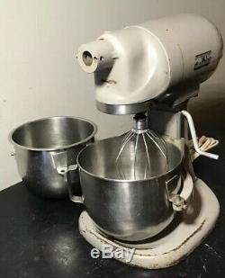 HOBART N-50 5 Quart Commercial Mixer 115V with Hook, Whisk & Paddle, Extra Bowl