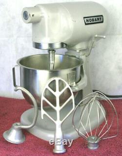 HOBART N-50 5 Quart Commercial Mixer 115V with Hook, Whisk & Paddle Low Use