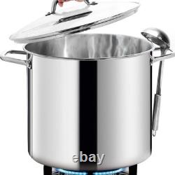 HOMICHEF LARGE STOCK POT 24 Quart With Lid Nickel Free Stainless Steel Cook