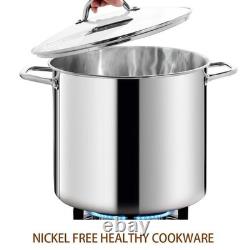 HOMICHEF LARGE STOCK POT 24 Quart With Lid Nickel Free Stainless Steel Cook