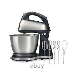 Hamilton Beach Classic Stand and Hand Mixer, 4 Quart Stainless Steel Bowl