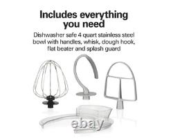 Hamilton Beach Stand Mixer with 4 Quart Stainless Steel Bowl, 7 Speeds, 300 Watt