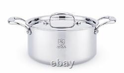 Hammer Stahl T316 Stainless Steel 4 Quart Stock Pot & Lid 7-Ply Induction USA