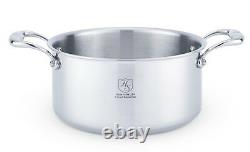 Hammer Stahl T316 Stainless Steel 4 Quart Stock Pot & Lid 7-Ply Induction USA