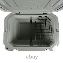 Heavy-Duty Camping Ice Boxes 45-Quart High-Performance Wheeled Cooler Grey
