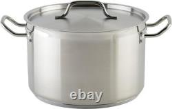 Heavy-Duty Stainless Steel Stock Pot with Cover, 12 Quart