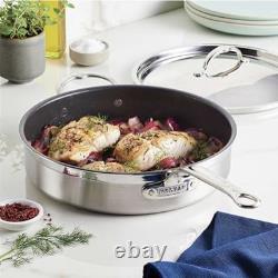 Hestan Nonstick Sauté Pan with Lid, Stainless Steel TITUM Non Stick, 5 Quart