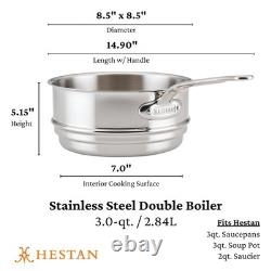 Hestan Provisions Stainless Steel Double Boiler Insert, 3 Quart
