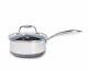 Hexclad 3 Quart Hybrid Stainless Steel Pot Saucepan With Glass Lid Easy To