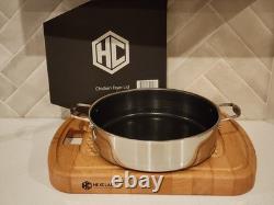 HexClad Hybrid 7-Quart Sauté Pan / Chicken Fryer withTempered Glass Lid BRAND NEW