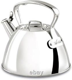 High-Polished 2-Quart Stainless Steel Kettle with Ergonomic Handle & Whistle