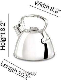 High-Polished 2-Quart Stainless Steel Kettle with Ergonomic Handle & Whistle