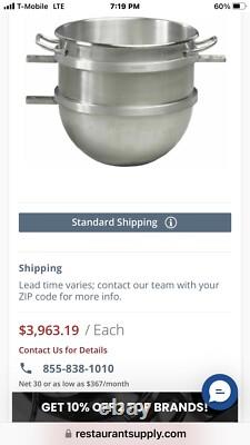 Hobart BOWL-HL80 Legacy 80-Quart Stainless Steel Mixer Bowl