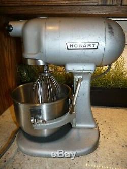 Hobart N50 Commercial 5 Quart Commercial Mixer Stainless Steel Bowl Whip Paddle