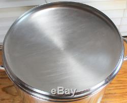 Huge Commercial Grade Copper Clad Bottom Revere Ware 16 QT Quart Stock Pot Pan