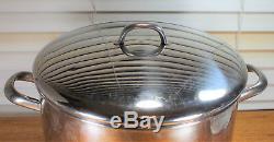 Huge Commercial Grade Copper Clad Bottom Revere Ware 16 QT Quart Stock Pot Pan