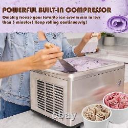 ICR-300SS 0.5-Quart Stainless Steel Rolled Ice Cream Maker with Compressor