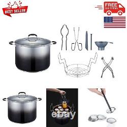 Induction Compatible 20 Quart Stainless Steel Canning Pot with 8 Accessories