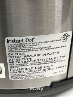 Instant Pot Duo Nova 100 Pressure Cooker 10 Quart Stainless Steel with Rack