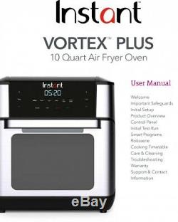Instant Vortex Plus 7-in-1 Air Fryer Oven 10-Quart with Rotisserie Roast Broil
