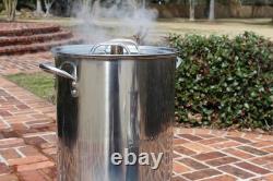 KK30SRP 30 Quart Stainless Steel Turkey Skewer Pot with Basket & Lid