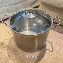 KRONA Norpro 16 Quart Stock Pot w Vented Glass Lid 18/10 Stainless Steel Inox KRONA Norpro 16 Quart Stock Pot w Vented Glass Lid 18/10 Stainless Steel Inox