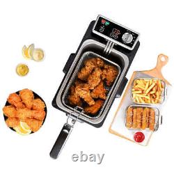 Kalorik Pro 4.2 Quart Triple-Basket Deep Fryer with Oil Filtration XL Basket