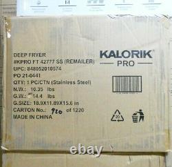 Kalorik Pro 4.2 Quart Triple-Basket Deep Fryer with Oil Filtration XL Basket