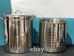 King Kooker KK62SR Stainless Steel Boiling Pot with Basket & Steam Ridge, 62-Quart