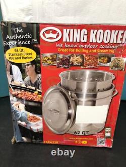 King Kooker KK62SR Stainless Steel Boiling Pot with Basket & Steam Ridge, 62-Quart