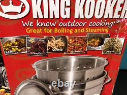 King Kooker KK62SR Stainless Steel Boiling Pot with Basket & Steam Ridge, 62-Quart