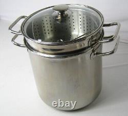 Kirkland Signature 12 Quart Stock Pot With Strainer Steamer & Lid Four Pieces