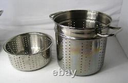 Kirkland Signature 12 Quart Stock Pot With Strainer Steamer & Lid Four Pieces