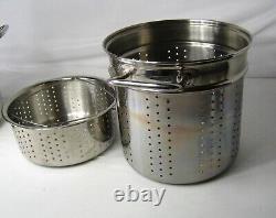 Kirkland Signature 12 Quart Stock Pot With Strainer Steamer & Lid Four Pieces