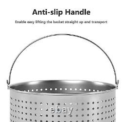 Kitchen Academy 53 Quart Stainless Steel Stock Pot with Strainer Basket, Silv