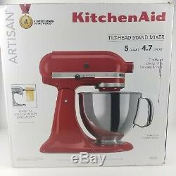 KitchenAid 5-Quart Stainless Steel Mixing Bowl with Stand Mixer KSM150 Red