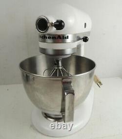 KitchenAid CLASSIC 4.5 Quart Tilt-Head Stand Mixer 300 Watts (K45WSSWH) White