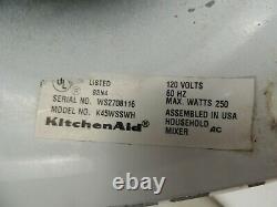 KitchenAid CLASSIC 4.5 Quart Tilt-Head Stand Mixer 300 Watts, White (K45WSSWH)