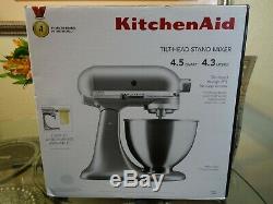 KitchenAid Deluxe 4.5 Quart Stand Mixer Silver KSM88SL Countertop