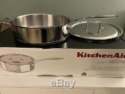 KitchenAid Professional Seven-Ply 5.0-Quart Low Saute Pan with Lid, KCC750HSST