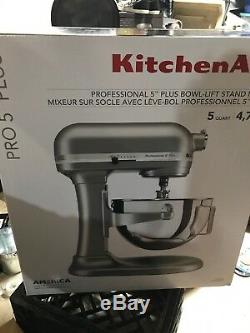 Kitchenaid Pro 5 Plus Bow Lift Stand Mixer 5 Quart 4.7 Lt Silver Kv25goxsl New