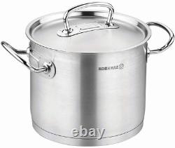 Korkmaz Proline 5 Quart Stainless Steel Stockpot with High Profile Lid and Handl