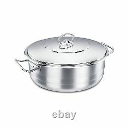 Korkmaz Stainless Steel Dutch Oven Shallow with Lid