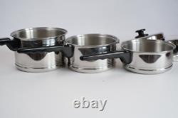 LIFETIME COOKWARE 18-8 Stainless Steel Saucepans Lids Double Boiler-7 Pieces EUC