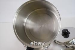 LIFETIME COOKWARE 18-8 Stainless Steel Saucepans Lids Double Boiler-7 Pieces EUC