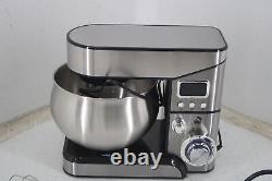 LILPARTNER 1200W Stainless Steel 5.3 Quart Stand Food Mixer w LCD Display